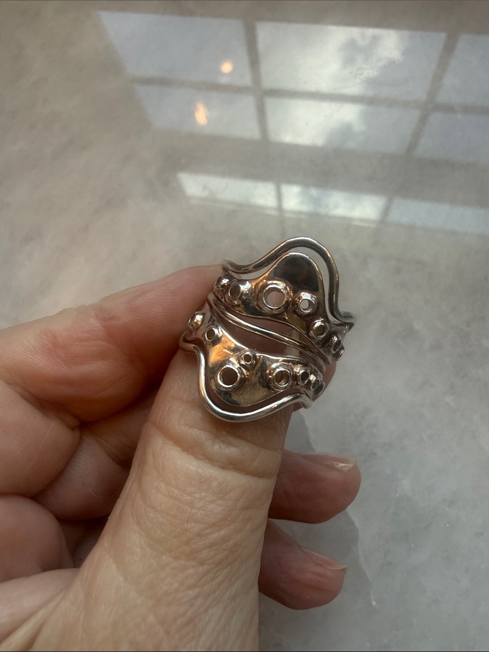 Robert Lee Morris Sculptural Stacked Ring - Silver | Size 6 - Picture 10 of 12
